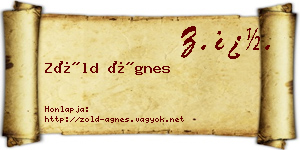Zöld Ágnes névjegykártya